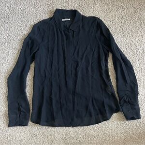 Reformation Mesh Button Down Long Sleeve Shirt